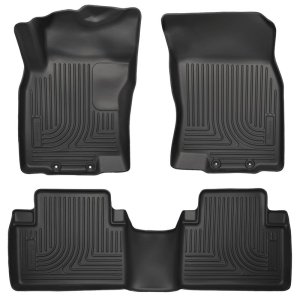 Nissan Rogue Floor Liners - Front + Second Row - Husky Liners - WeatherBeater - Black - 2014